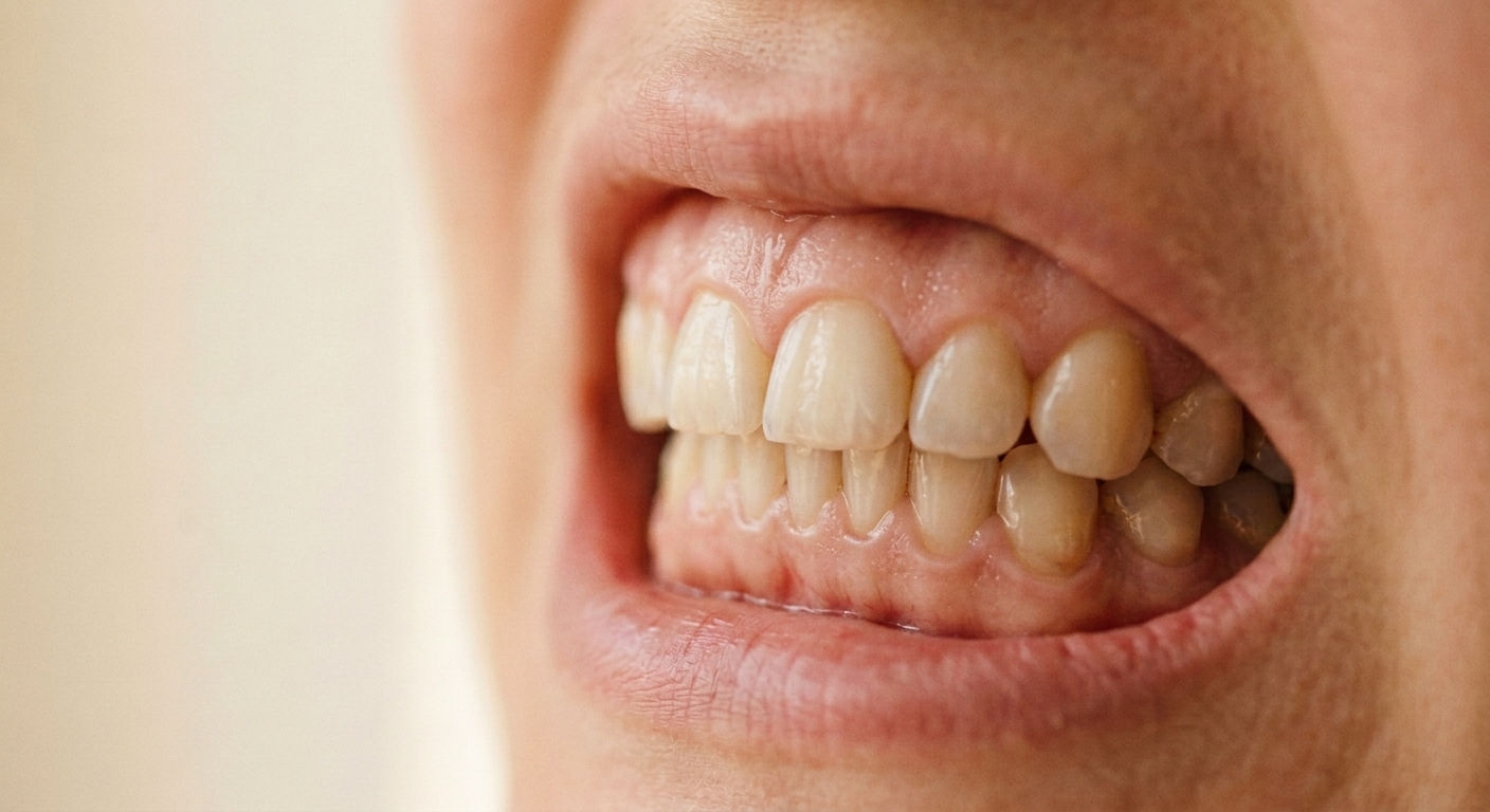 Firm, pale-pink gums hugging the teeth cleanly again.